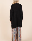 Mittoshop Open Front Long Sleeve Longline Cardigan