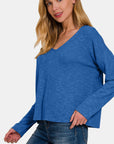 Zenana Dropped Shoulder Long Sleeve T-Shirt