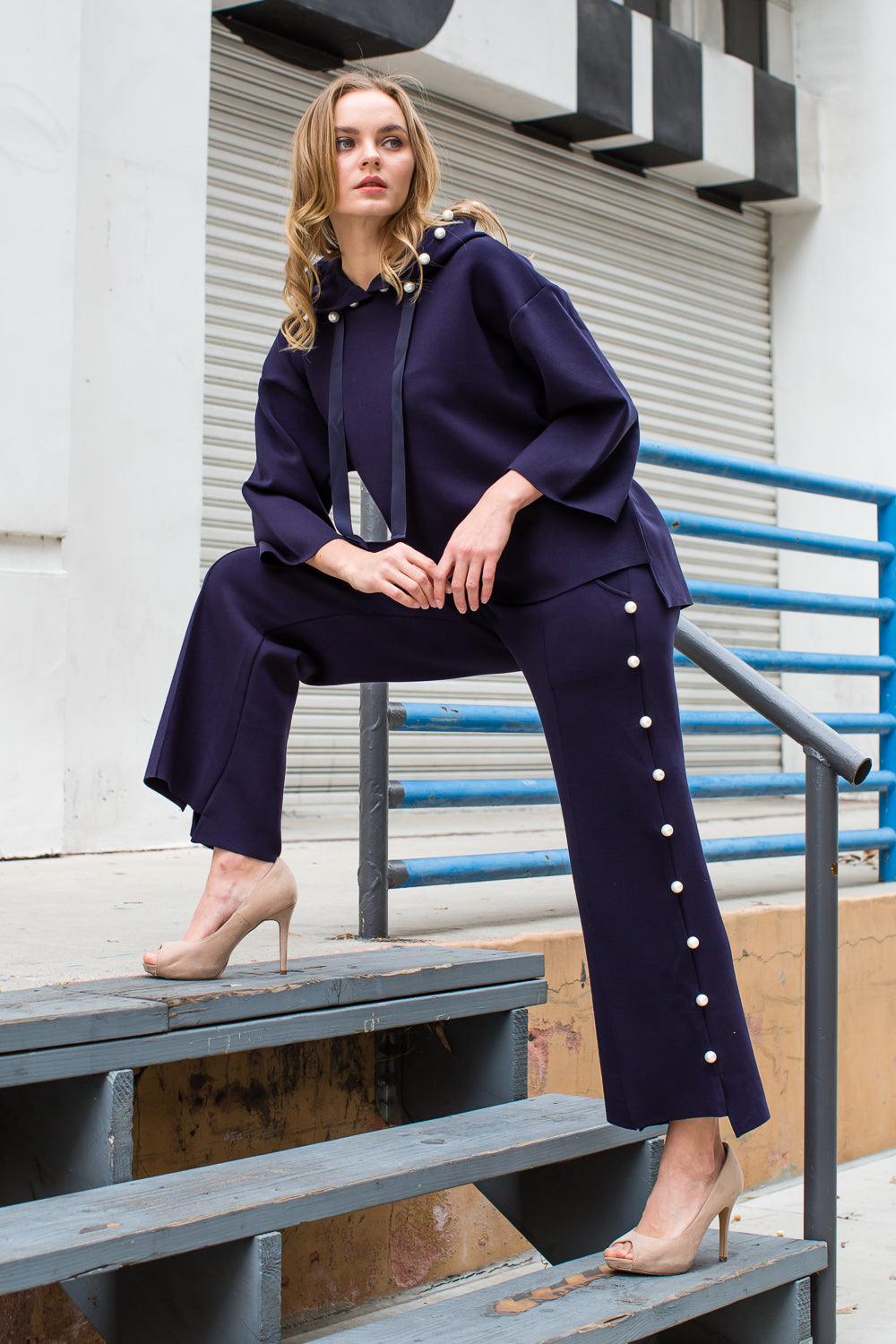 Farrah French Scuba Pearl Pant - Dark Colors