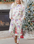 Floral Pullover and Drawstring Lounge Set