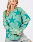 SAGE + FIG Mineral Wash Star Pattern T-Shirt