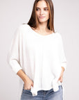 Zenana 3/4 Sleeve V-Neck Hi-Low Hem Jacquard Sweater