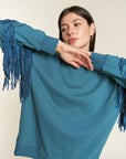 Plus Jade By Jane Studded Fringe Sleeve Top