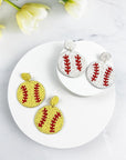 Seed Bead Sports Ball Post Earrings - Online Only