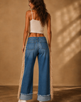 GJG Denim Canyon Cowgirl Fringe Wide Leg Jeans