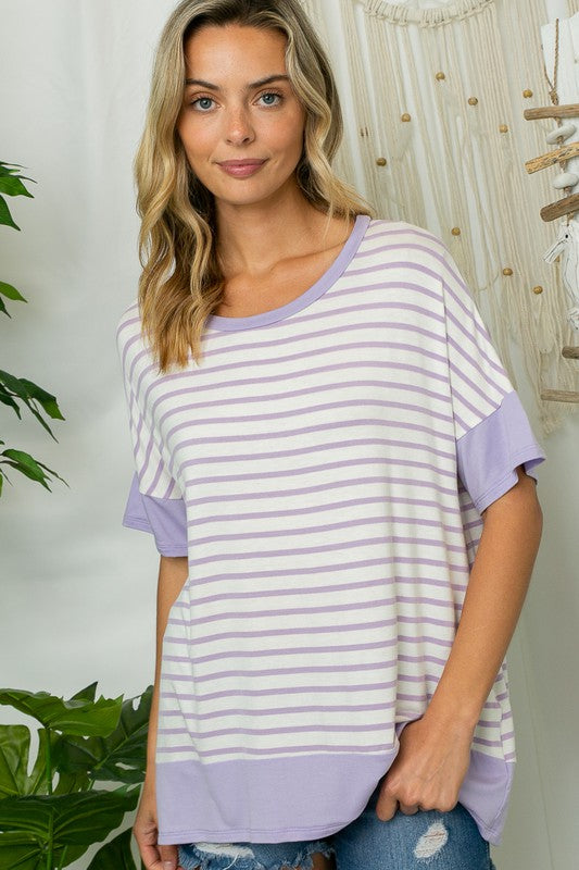 e Luna Striped Mix High Low Top