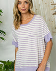 e Luna Striped Mix High Low Top