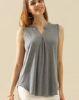 Ninexis Full Size Notched Sleeveless Top