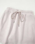 Solid Drop Shoulder Pullover and Mini Skirt Set
