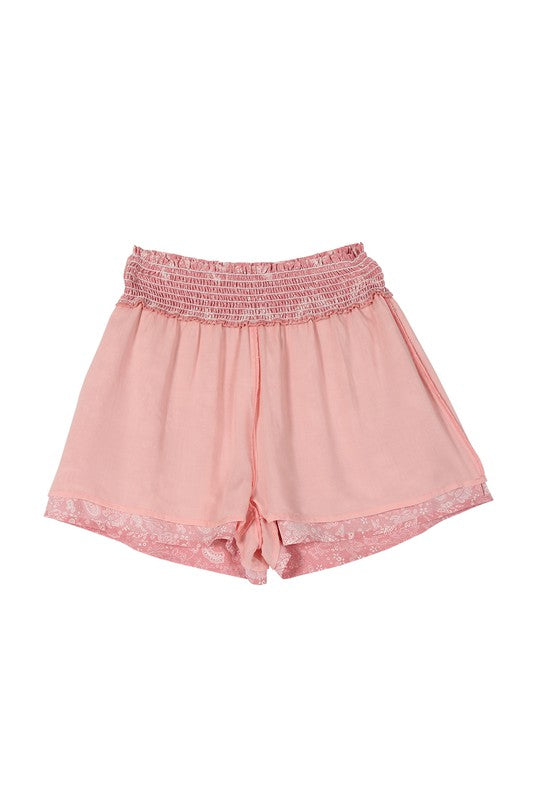 Lilou Paisley Shirred Waist Casual Shorts (see top separately)