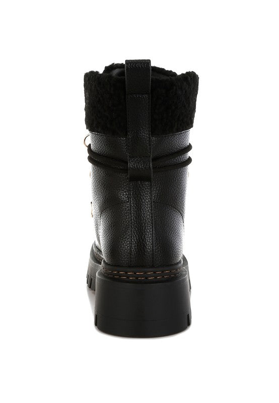 Omul Fleece &amp; Faux Leather Boots