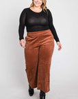 Jade By Jane Ribbed Velvet Crop Wide Leg Pants Plus Size