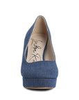 Kostur Denim Block Heel Pumps