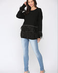 Sally Knitted Sweater with Feathers