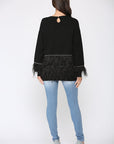 Sally Knitted Sweater with Feathers