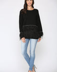 Sally Knitted Sweater with Feathers