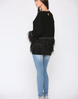 Sally Knitted Sweater with Feathers