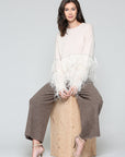 Sally Knitted Sweater with Feathers