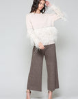 Sally Knitted Sweater with Feathers