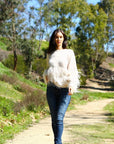 Sally Knitted Sweater with Feathers