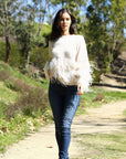 Sally Knitted Sweater with Feathers