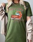 Small Town Christmas Truck Short Sleeve Graphic Tee