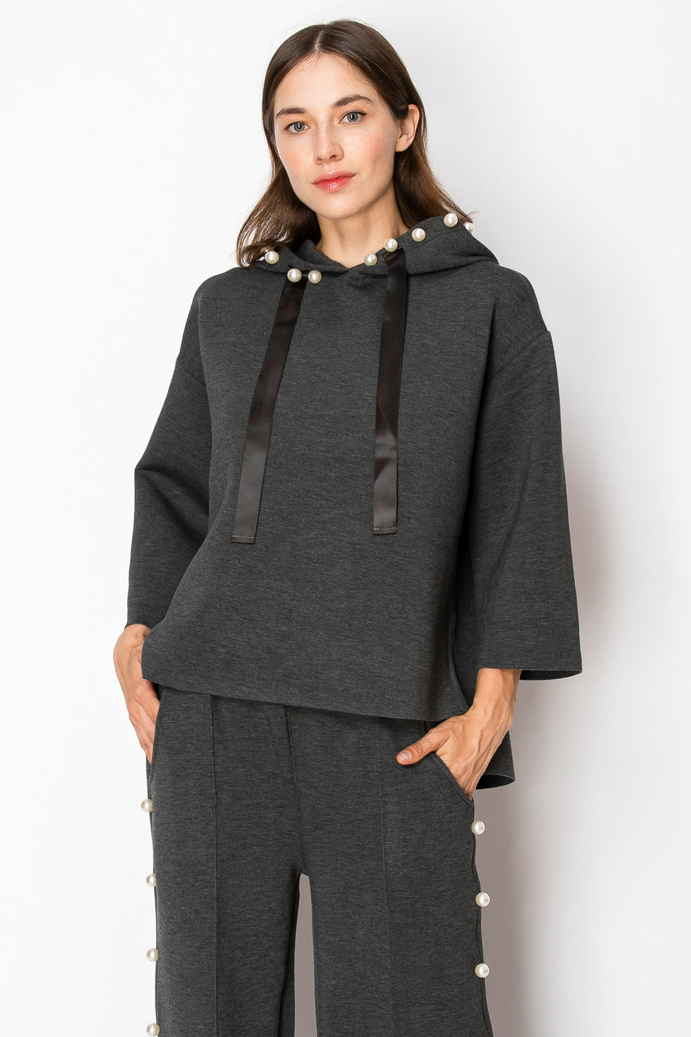 Francine French Scuba Pearl Hoodie - Dark Colors