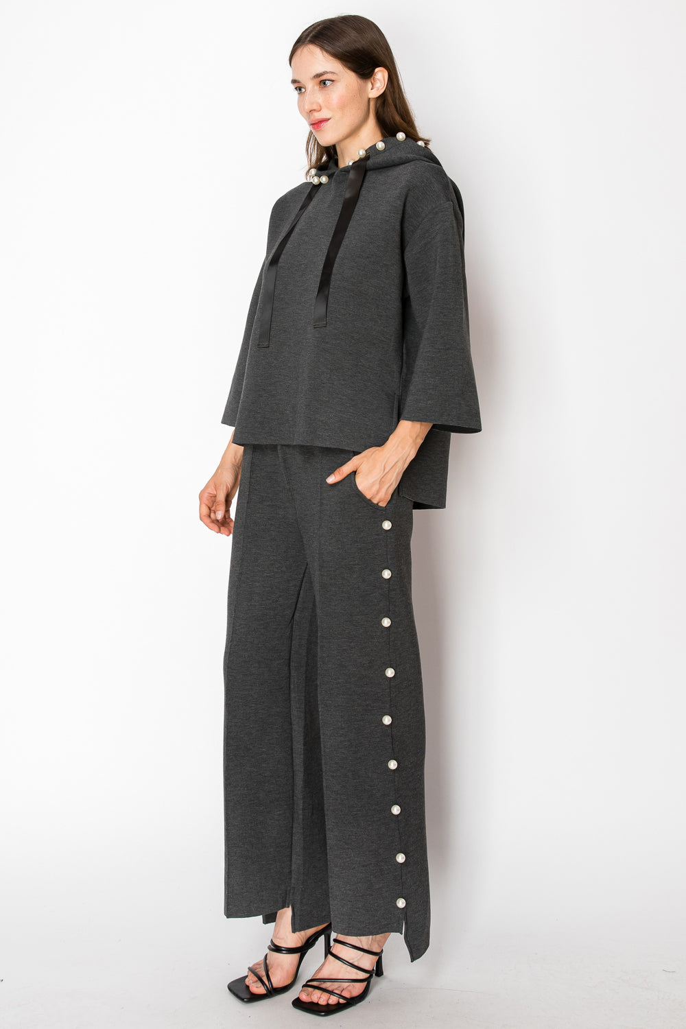 Farrah French Scuba Pearl Pant - Dark Colors