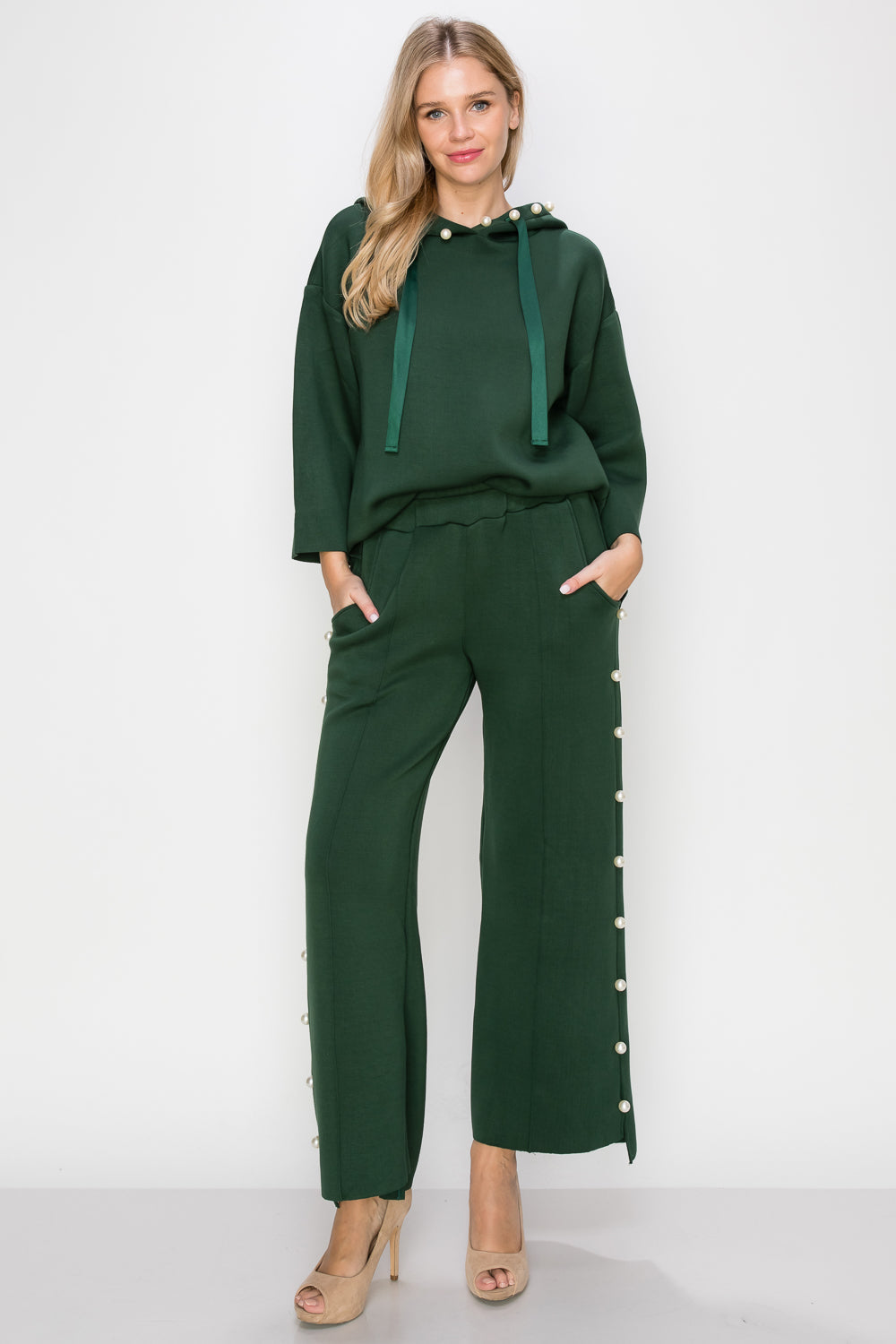 Farrah French Scuba Pearl Pant - Dark Colors