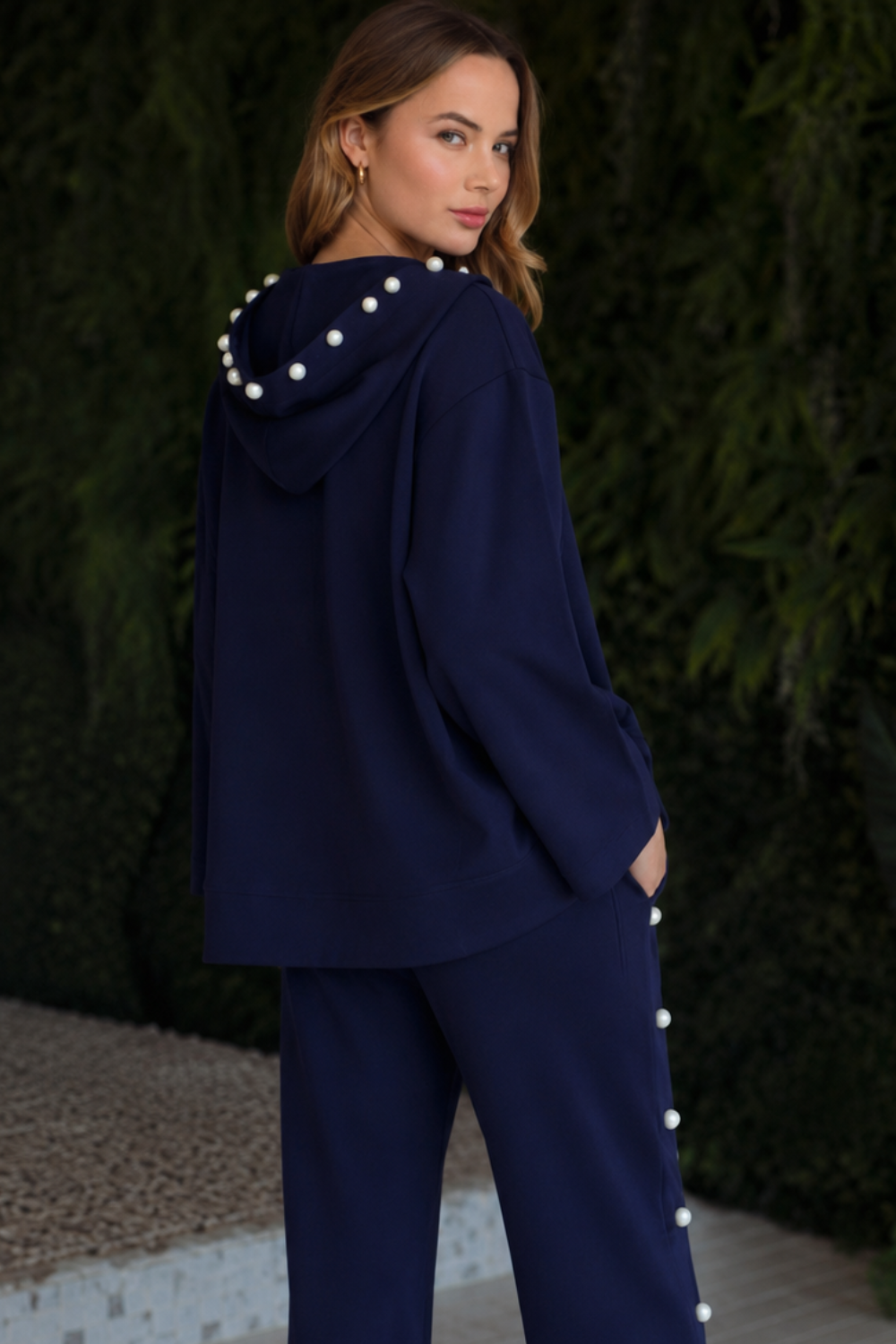Francine French Scuba Pearl Hoodie - Dark Colors
