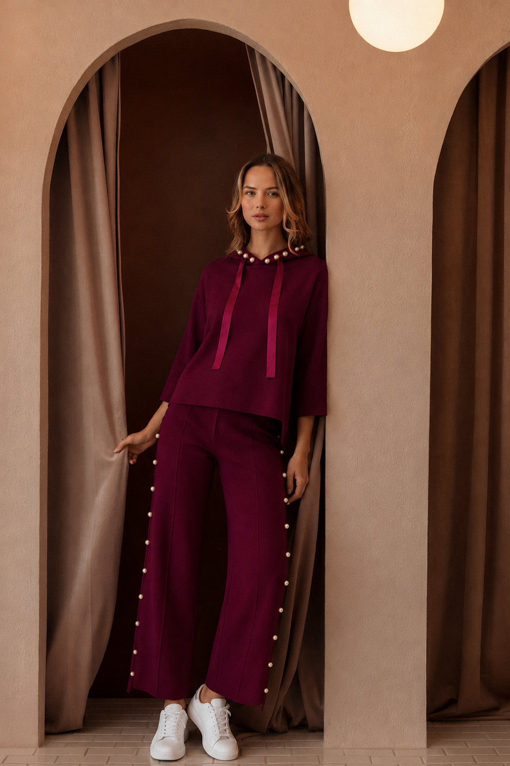 Farrah French Scuba Pearl Pant - Dark Colors