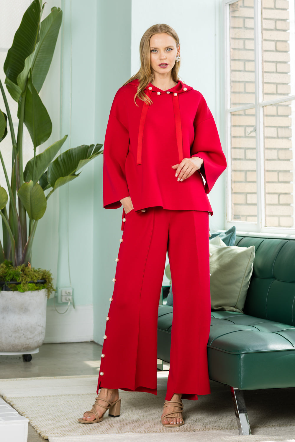 Farrah French Scuba Pearl Pant - Dark Colors