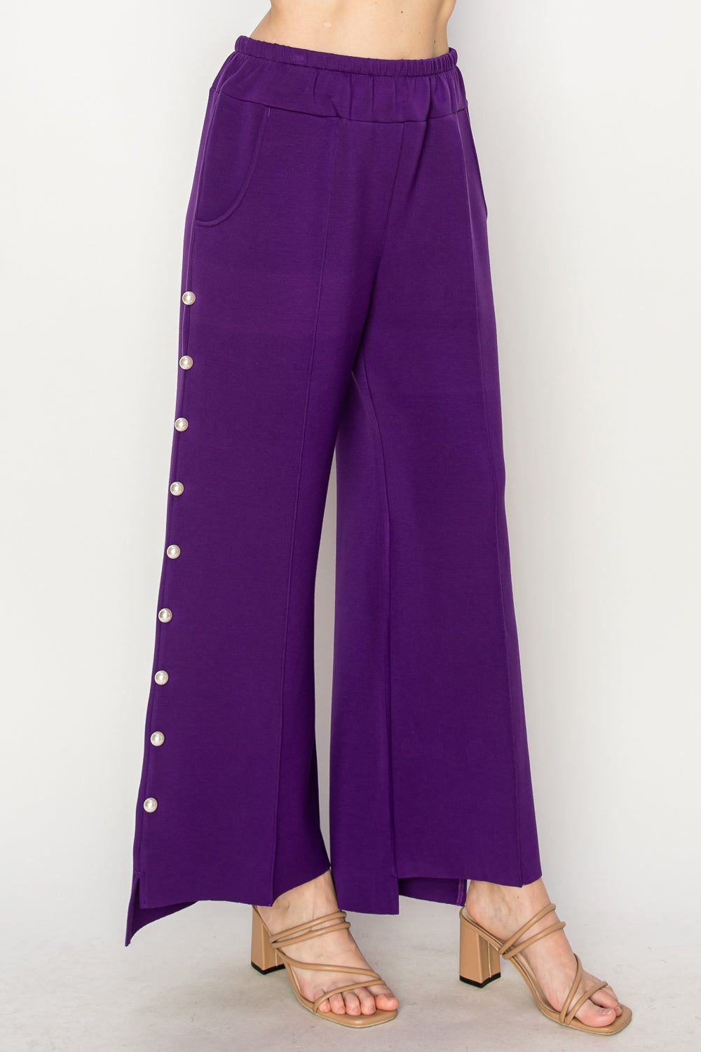 Farrah French Scuba Pearl Pant - Dark Colors