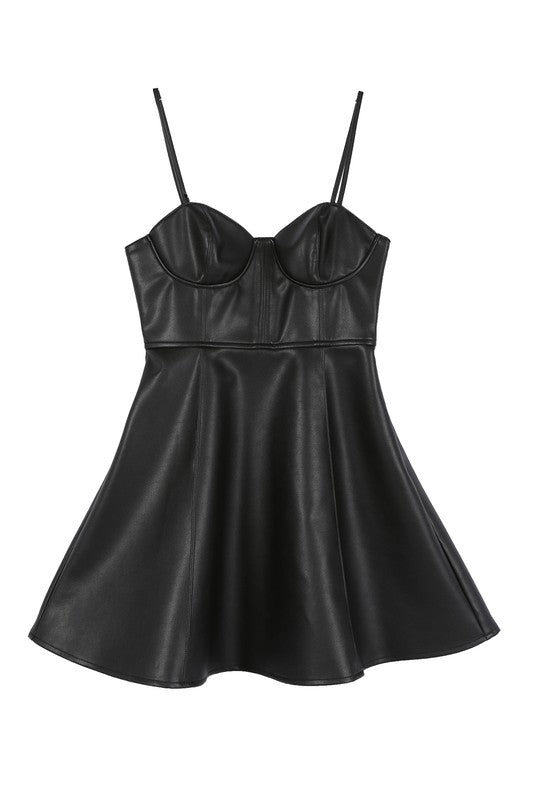 Lilou Vegan Leather Bustier Mini Dress