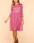 Haptics Round Neck Floral Dress with Pockets