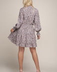 Leopard Print Ruffle Hem Dress - Online Only