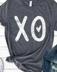 Distressed XOXO Heart Graphic Tee