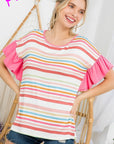 e Luna PLUS Multi Striped Boxy Top