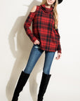 e Luna PLUS Plaid Turtle Neck Top