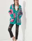 Jade By Jane Checkered Oversized Sweater