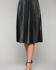 Lisa Pleated Faux Leather Skirt