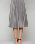 Lisa Pleated Faux Leather Skirt