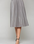 Lisa Pleated Faux Leather Skirt