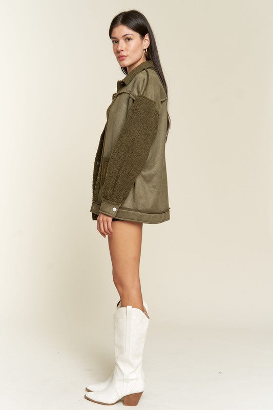 Jade by Jane Faux Fur and Suede Jacket