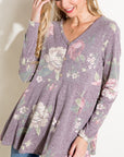 e Luna Floral Triblend Babydoll Top