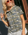 e Luna Camo Striped Hoodie Top