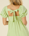 Lilou Tie Back Dress with Puff Sleeves