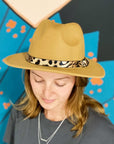 Leopard Band Fedora Hat