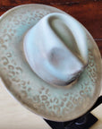 Hand-Painted Leopard Boho Western Cowgirl Hat Only-Mint 986y