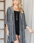 Jade By Jane Metallic Animal Print Kimono